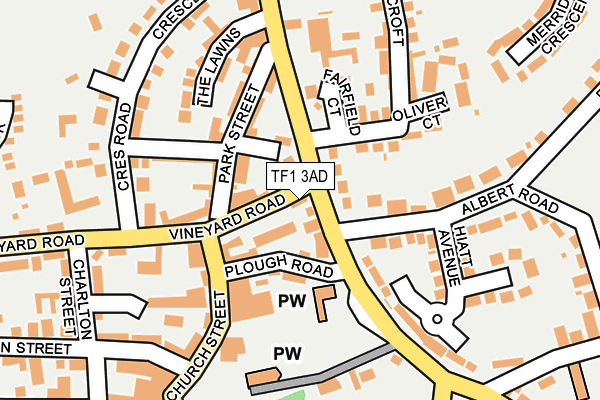 TF1 3AD map - OS OpenMap – Local (Ordnance Survey)