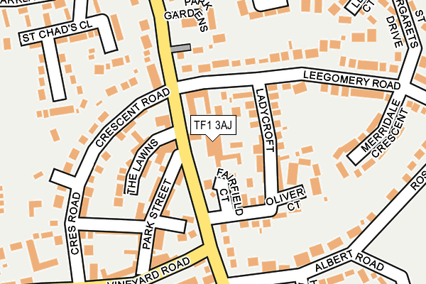 TF1 3AJ map - OS OpenMap – Local (Ordnance Survey)