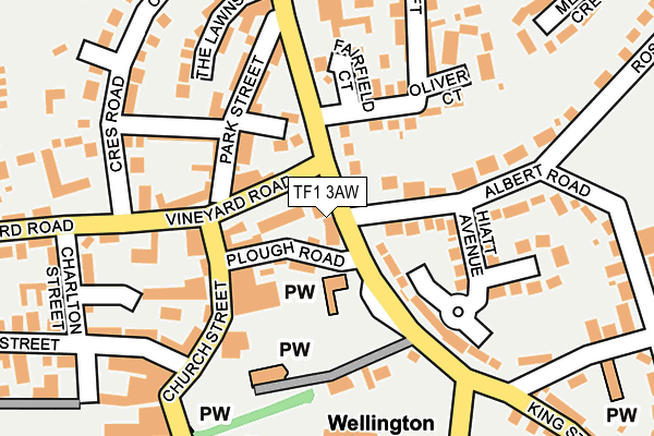 TF1 3AW map - OS OpenMap – Local (Ordnance Survey)