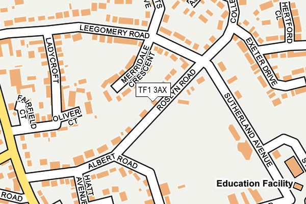 TF1 3AX map - OS OpenMap – Local (Ordnance Survey)