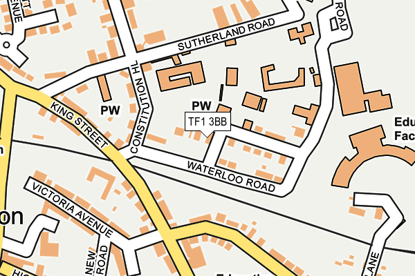 TF1 3BB map - OS OpenMap – Local (Ordnance Survey)