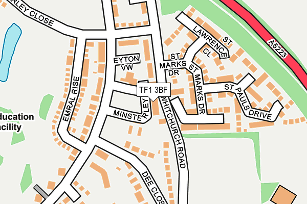 TF1 3BF map - OS OpenMap – Local (Ordnance Survey)