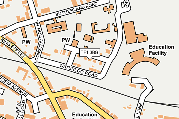 TF1 3BG map - OS OpenMap – Local (Ordnance Survey)
