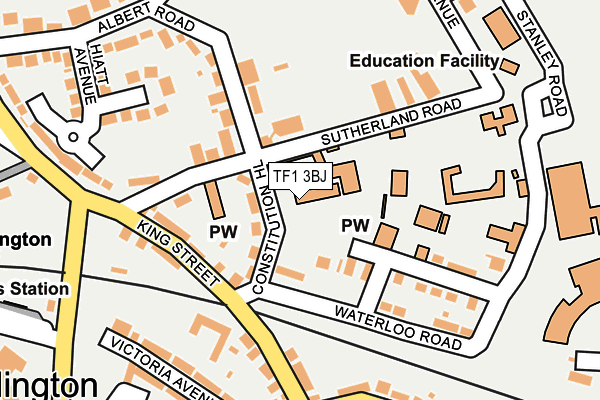 TF1 3BJ map - OS OpenMap – Local (Ordnance Survey)