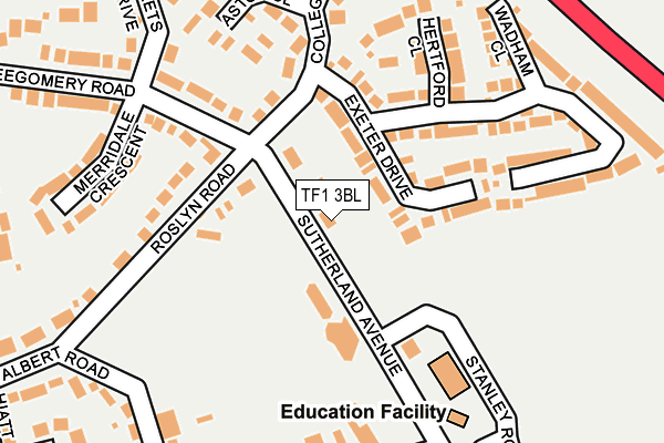 TF1 3BL map - OS OpenMap – Local (Ordnance Survey)