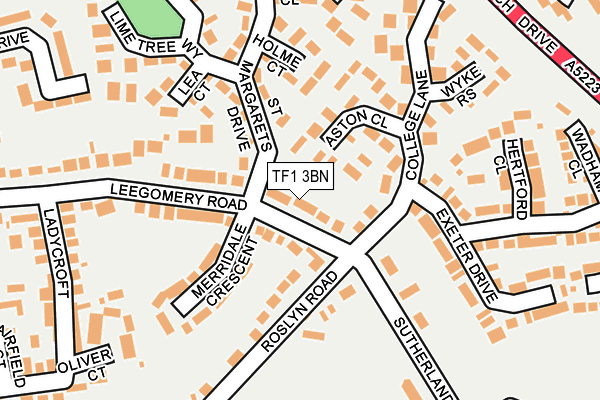 TF1 3BN map - OS OpenMap – Local (Ordnance Survey)