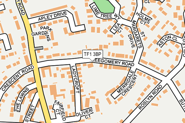 TF1 3BP map - OS OpenMap – Local (Ordnance Survey)