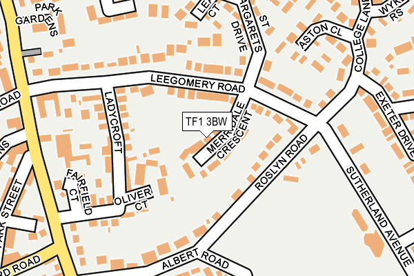 TF1 3BW map - OS OpenMap – Local (Ordnance Survey)