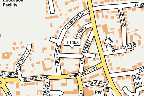 TF1 3BX map - OS OpenMap – Local (Ordnance Survey)
