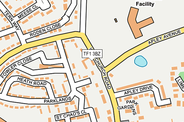 TF1 3BZ map - OS OpenMap – Local (Ordnance Survey)