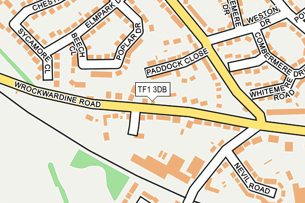 TF1 3DB map - OS OpenMap – Local (Ordnance Survey)