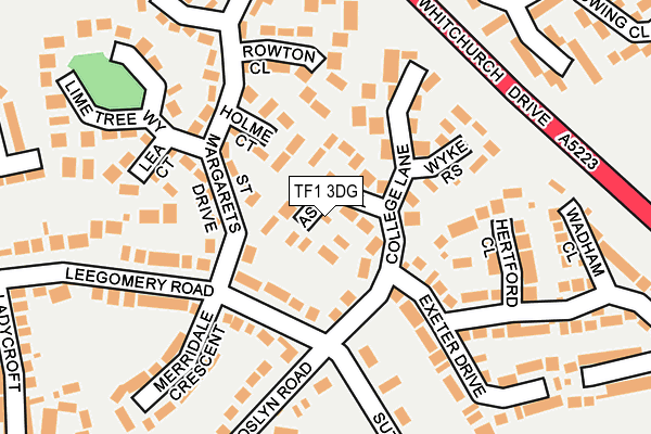 TF1 3DG map - OS OpenMap – Local (Ordnance Survey)