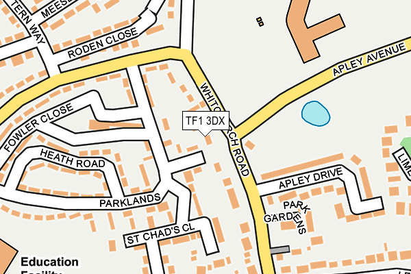 TF1 3DX map - OS OpenMap – Local (Ordnance Survey)