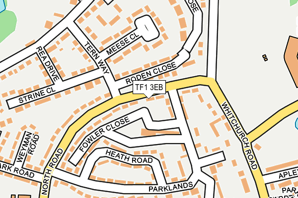TF1 3EB map - OS OpenMap – Local (Ordnance Survey)