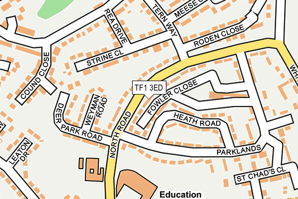 TF1 3ED map - OS OpenMap – Local (Ordnance Survey)