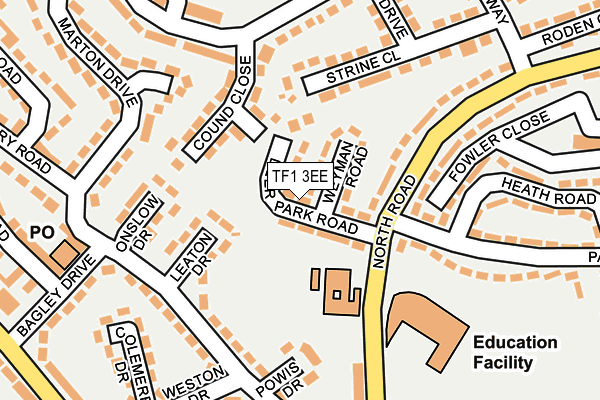 TF1 3EE map - OS OpenMap – Local (Ordnance Survey)