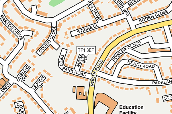 TF1 3EF map - OS OpenMap – Local (Ordnance Survey)
