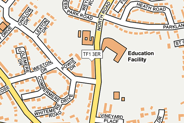 TF1 3ER map - OS OpenMap – Local (Ordnance Survey)