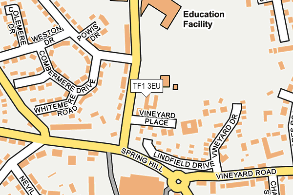 TF1 3EU map - OS OpenMap – Local (Ordnance Survey)