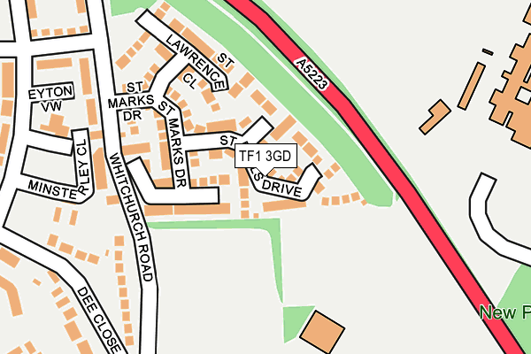 TF1 3GD map - OS OpenMap – Local (Ordnance Survey)