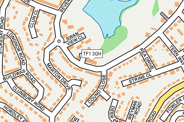 TF1 3GH map - OS OpenMap – Local (Ordnance Survey)
