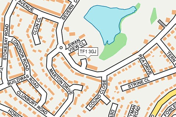TF1 3GJ map - OS OpenMap – Local (Ordnance Survey)