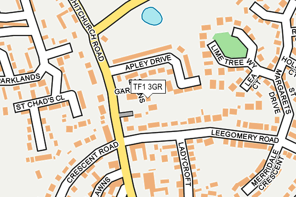 TF1 3GR map - OS OpenMap – Local (Ordnance Survey)