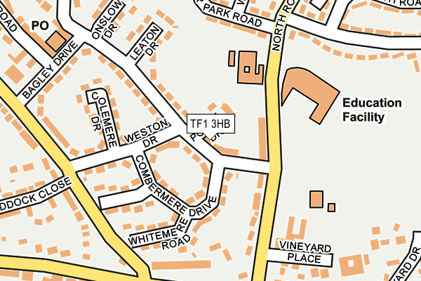 TF1 3HB map - OS OpenMap – Local (Ordnance Survey)