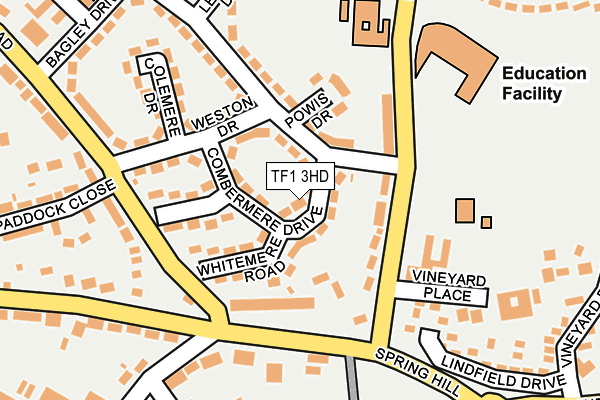 TF1 3HD map - OS OpenMap – Local (Ordnance Survey)