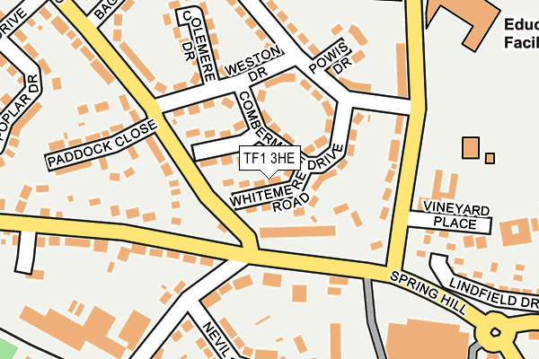 TF1 3HE map - OS OpenMap – Local (Ordnance Survey)