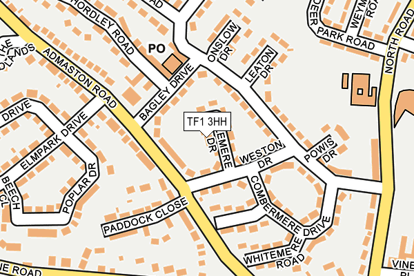 TF1 3HH map - OS OpenMap – Local (Ordnance Survey)