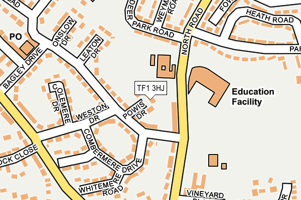 TF1 3HJ map - OS OpenMap – Local (Ordnance Survey)