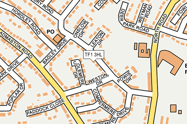 TF1 3HL map - OS OpenMap – Local (Ordnance Survey)