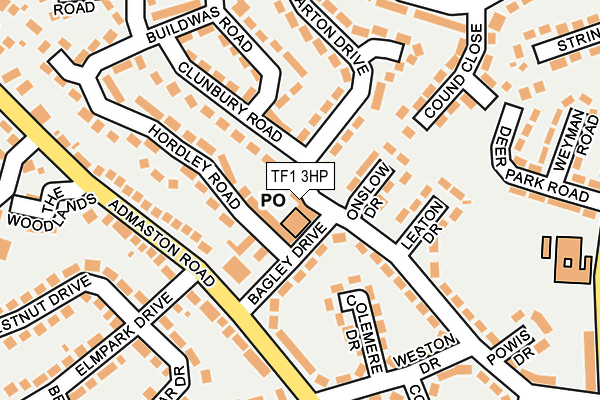 TF1 3HP map - OS OpenMap – Local (Ordnance Survey)