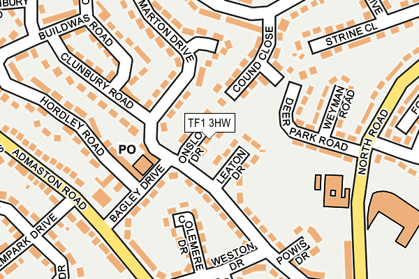 TF1 3HW map - OS OpenMap – Local (Ordnance Survey)
