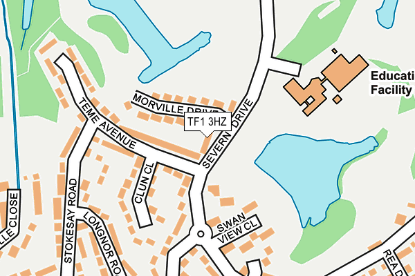 TF1 3HZ map - OS OpenMap – Local (Ordnance Survey)