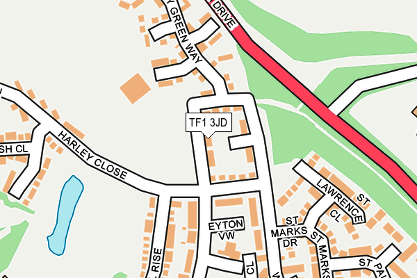 TF1 3JD map - OS OpenMap – Local (Ordnance Survey)
