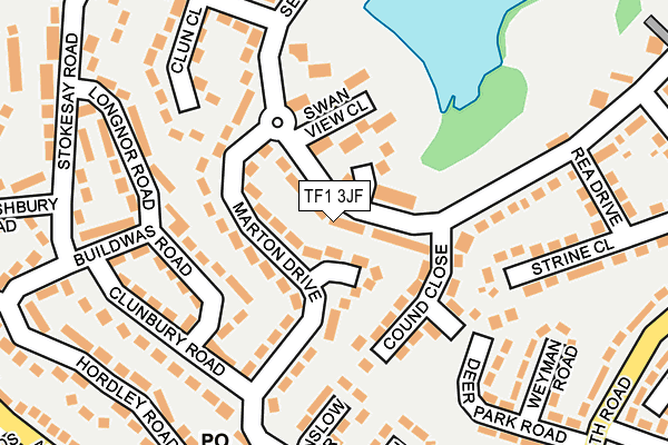 TF1 3JF map - OS OpenMap – Local (Ordnance Survey)