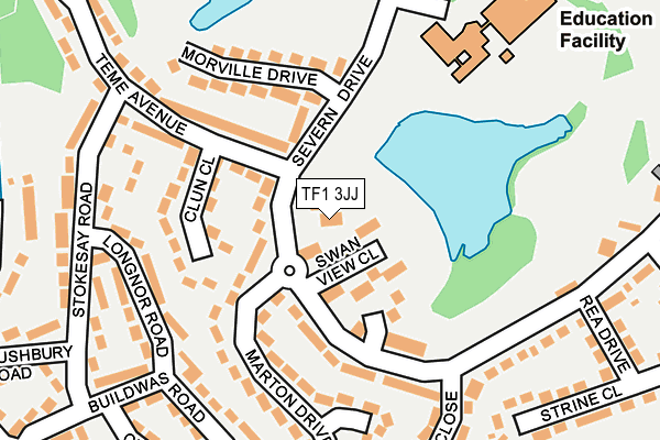 TF1 3JJ map - OS OpenMap – Local (Ordnance Survey)