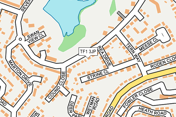 TF1 3JP map - OS OpenMap – Local (Ordnance Survey)