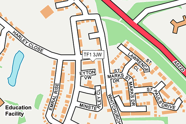 TF1 3JW map - OS OpenMap – Local (Ordnance Survey)