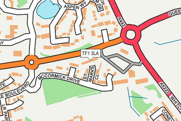 TF1 3LA map - OS OpenMap – Local (Ordnance Survey)