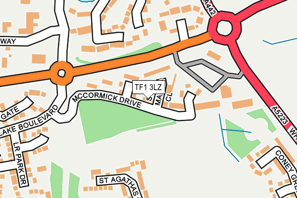 TF1 3LZ map - OS OpenMap – Local (Ordnance Survey)