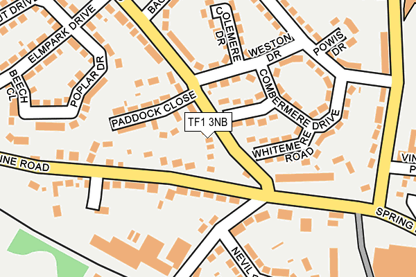 TF1 3NB map - OS OpenMap – Local (Ordnance Survey)