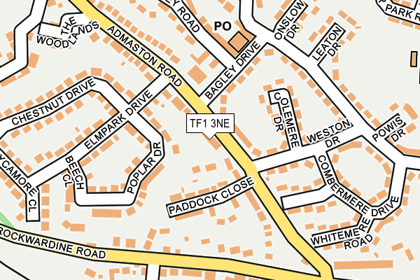 TF1 3NE map - OS OpenMap – Local (Ordnance Survey)
