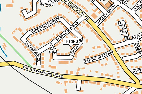 TF1 3NG map - OS OpenMap – Local (Ordnance Survey)