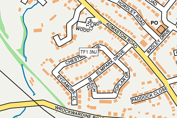 TF1 3NJ map - OS OpenMap – Local (Ordnance Survey)
