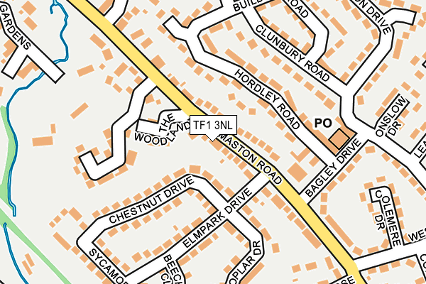 TF1 3NL map - OS OpenMap – Local (Ordnance Survey)