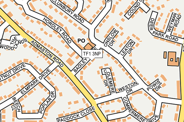 TF1 3NP map - OS OpenMap – Local (Ordnance Survey)