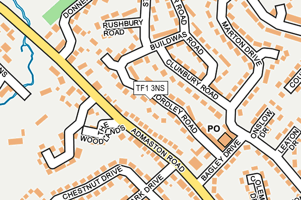 TF1 3NS map - OS OpenMap – Local (Ordnance Survey)